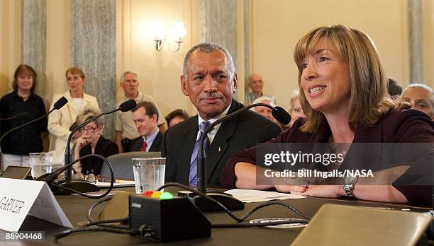 Charles Bolden, nominee for NASA Administrator, and Lori Garver, nominee to be his deputy, testify at their confirmation hearing before the Senate...