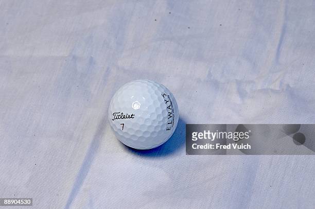Shot of Titleist ball of John Elway. Equipment. Coeur d'Alene, ID 7/1/2009 CREDIT: Fred Vuich