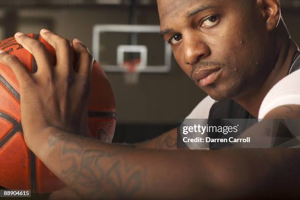 Where Are They Now: Closeup portrait of former NB player Jonathan Bender with ball. San Marcos, TX 6/8/2009 CREDIT: Darren Carroll