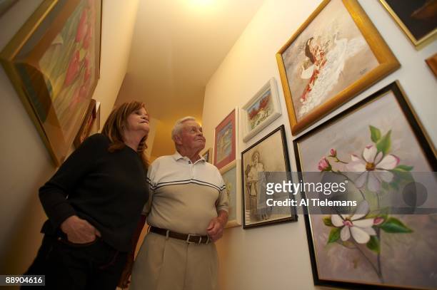 Where Are They Now: Portrait of Hall of Famer and former Baltimore Orioles manager Earl Weaver and wife Jane at home. Fort Lauderdale, FL 3/14/2009...