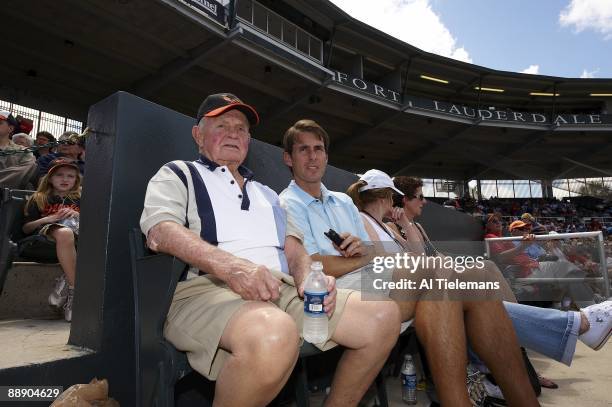 Where Are They Now: Portrait of Hall of Famer and former Baltimore Orioles manager Earl Weaver with SI senior writer Tom Verducci during spring...
