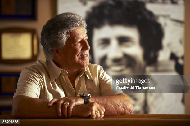 Where Are They Now: Closeup portrait of former driver Mario Andretti at his home Villa Montona. Nazareth, PA 5/13/2009 CREDIT: Al Tielemans