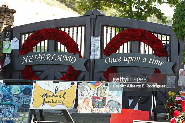 General view of the front gate at Neverland Ranch on July 8, 2009 in Los Olivos, California.