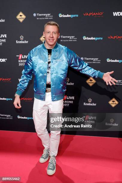 Macklemore, aka Benjamin Hammond Haggerty, attends the 1Live Krone radio award at Jahrhunderthalle on December 07, 2017 in Bochum, Germany.