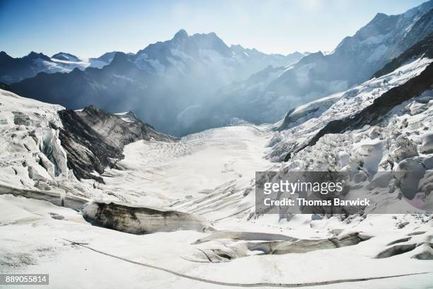 view of guggi glacier (guggiglescher) switzerland - alpi foto e immagini stock
