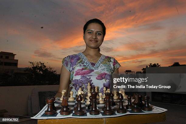 Koneru Humpy, Indian Chess Player and former World Champion at her Residence in Vijayawada, Andhra Pradesh, India