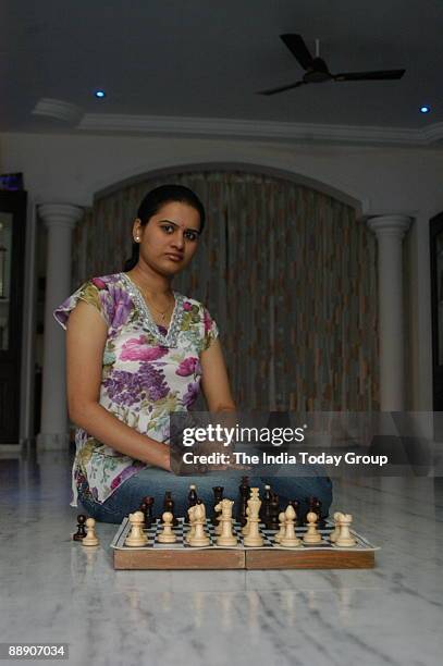 Koneru Humpy, Indian Chess Player and former World Champion at her Residence in Vijayawada, Andhra Pradesh, India