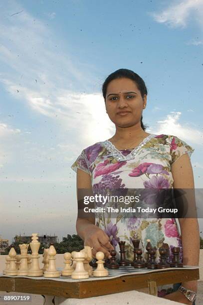 Koneru Humpy, Indian Chess Player and former World Champion at her Residence in Vijayawada, Andhra Pradesh, India