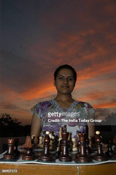 Koneru Humpy, Indian Chess Player and former World Champion at her Residence in Vijayawada, Andhra Pradesh, India