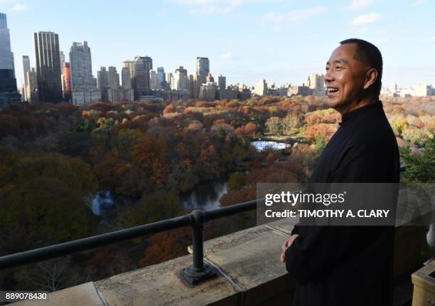 Billionaire Guo Wengui, who is seeking asylum in the United States after accusing officials in his native China of corruption, poses at his New York...