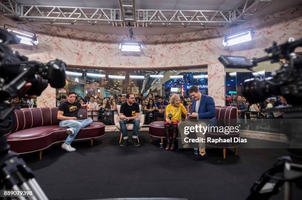 Actress Lin Shaye and producer Jason Blum attends the Brazil Comic Con 2017, Insidious: The Last Key Omelete Booth at the Brazil Comic Con 2017 on...