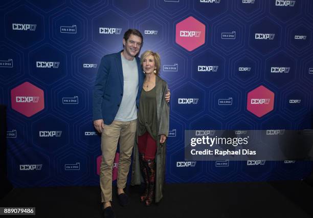 Actress Lin Shaye and producer Jason Blum attends the Brazil Comic Con 2017, Insidious: The Last Key Panel at the Brazil Comic Con 2017 on December...