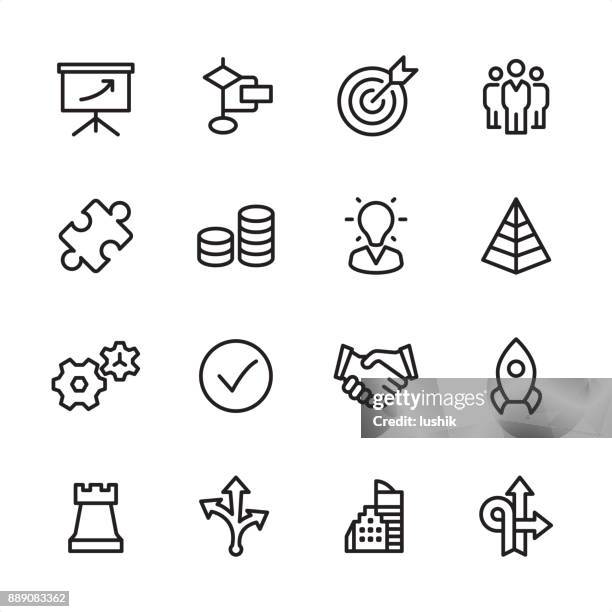 management - gliederung-icon-set - finanzen und wirtschaft stock-grafiken, -clipart, -cartoons und -symbole