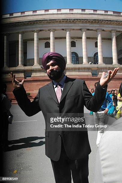 Navjot Singh Sidhu, Former Indian Cricket Player and BJP MP from Amritsar at Parliament House in New Delhi, India