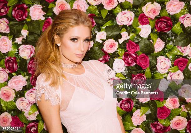 Paris Hilton photographed at the Rosé Rush MTV launch party during a promotion visit to Australia to launch her 23rd fragrance, Rosé Rush on November...