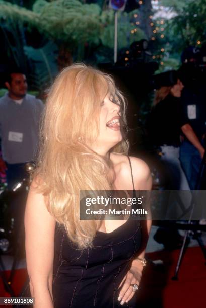 American actress Rhonda Shear attends Milton Berle's 90th Birthday Celebration on July 12, 1998 at the Beverly Hills Hotel in Beverly Hills,...