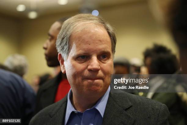 Democratic Senatorial candidate Doug Jones attends a campaign event held at Alabama State University at the John Garrick Hardy University Student...