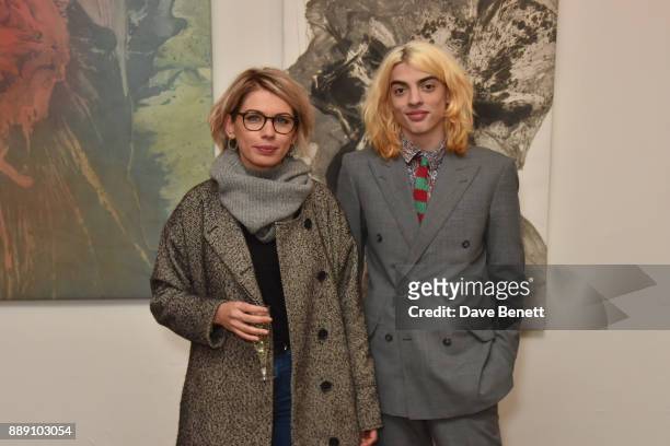 Sarah Martin and Sascha Bailey attend a private view of "Art Alika" curated by Quite Useless Art and Abraham Sassoon Munns on December 9, 2017 in...