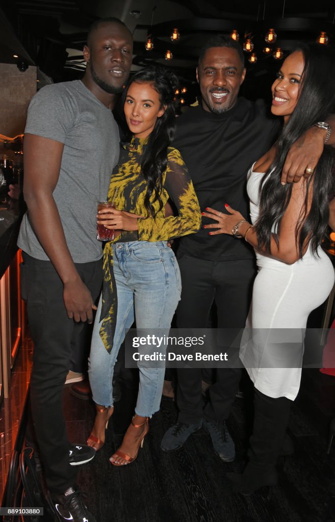 Stormzy, Maya Jama, Idris Elba and Sabrina Dhowre attend Idris Elba's