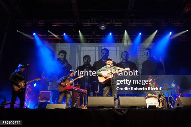 Frightened Rabbit perform on stage during Sleep In The Park, a Mass Sleepout organised by Scottish social enterprise Social Bite to end homelessness...