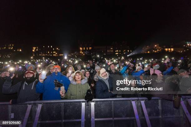 General view of the crowd during Sleep In The Park, a Mass Sleepout organised by Scottish social enterprise Social Bite to end homelessness in...