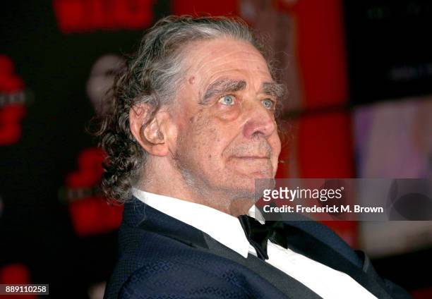 Peter Mayhew attends the premiere of Disney Pictures and Lucasfilm's "Star Wars: The Last Jedi" at The Shrine Auditorium on December 9, 2017 in Los...