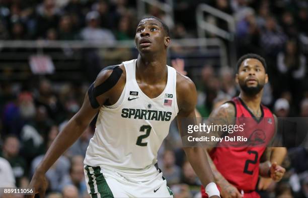 Jaren Jackson Jr. #2 of the Michigan State Spartans during game action against the Southern Utah Thunderbirds at Breslin Center on December 9, 2017...