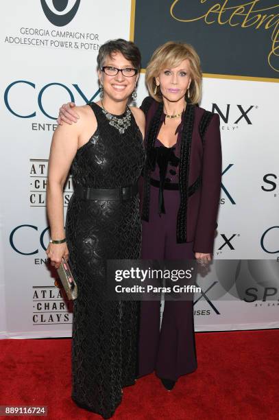 President and CEO of GCAPP, Kim Nolte and Actress Jane Fonda attends GCAPP 'Eight Decades of Jane' in celebration of Jane Fonda's 80th birthday at...