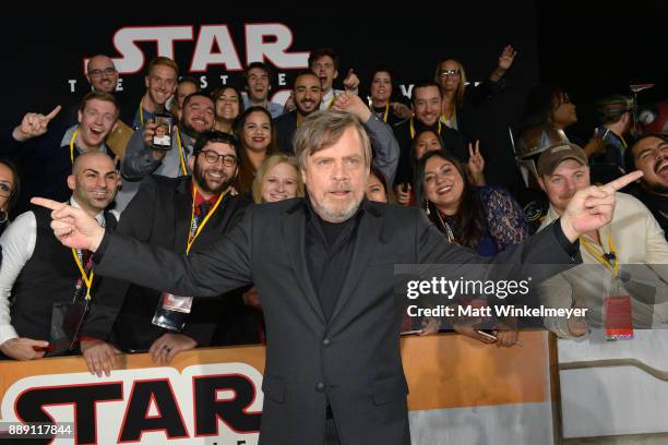 Mark Hamill attends the premiere of Disney Pictures and Lucasfilm's "Star Wars: The Last Jedi" at The Shrine Auditorium on December 9, 2017 in Los...