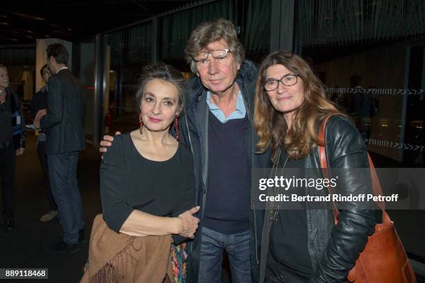 Singer Catherine Ringer, Director Etienne Chatiliez and his wife attend "The Celebration of Gabriel Yared 's Film Music" at Philharmonie De Paris on...