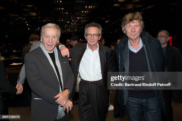 Directors Costa Gavras, Patrice Leconte and Etienne Chatiliez attend "The Celebration of Gabriel Yared 's Film Music" at Philharmonie De Paris on...