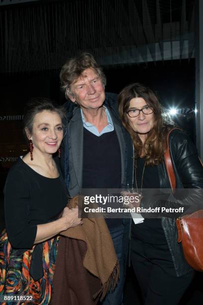 Singer Catherine Ringer, Director Etienne Chatiliez and his wife attend "The Celebration of Gabriel Yared 's Film Music" at Philharmonie De Paris on...