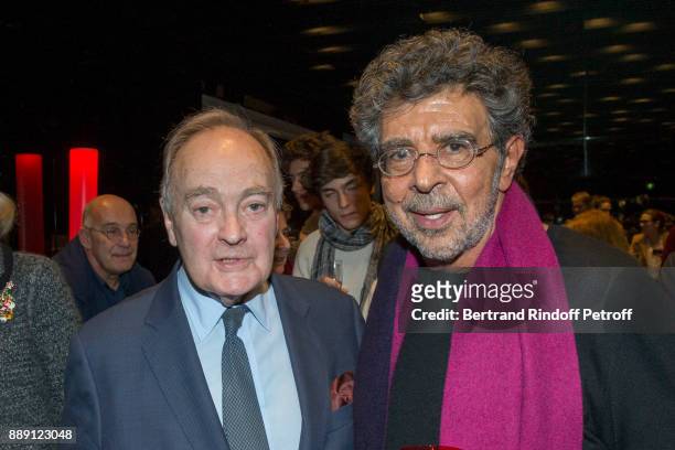 Lord Peter Palumbo and Gabriel Yared attend "The Celebration of Gabriel Yared 's Film Music" at Philharmonie De Paris on December 9, 2017 in Paris,...