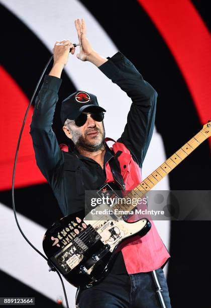 Tom Morello of Prophets of Rage performs onstage at KROQ Almost Acoustic Christmas 2017 at The Forum on December 9, 2017 in Inglewood, California.