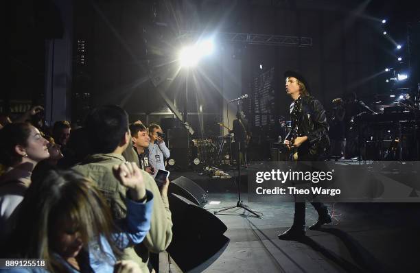 Beck performs for fans and Hilton Honors members as part of Music Happens Here at Spring Studios on December 9, 2017 in New York City.