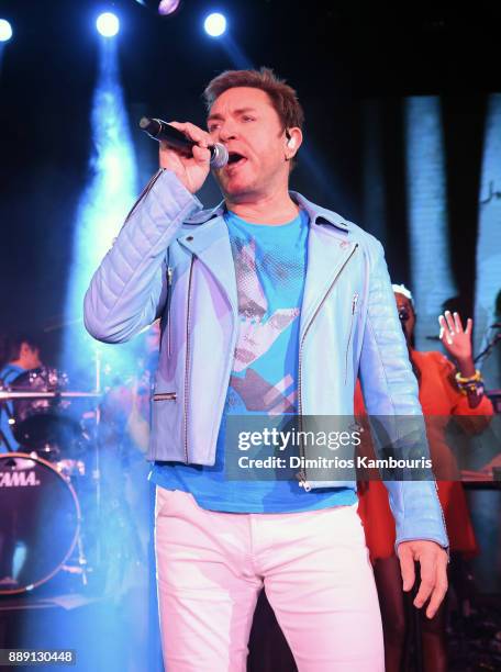 Simon Le Bon of Duran Duran performs live for SiriusXM at the Faena Theater in Miami Beach during Art Basel on December 9, 2017 in Miami Beach,...