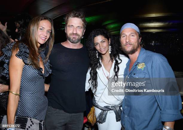 Morgan Brown, Gerard Butler, Camila Alves and Matthew Mcconaughey attend the Duran Duran live performance for SiriusXM at the Faena Theater in Miami...