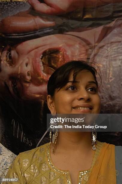 Anara Gupta, former Miss Jammu & Kashmir and Bollywood actress at Press meeting in New Delhi, India