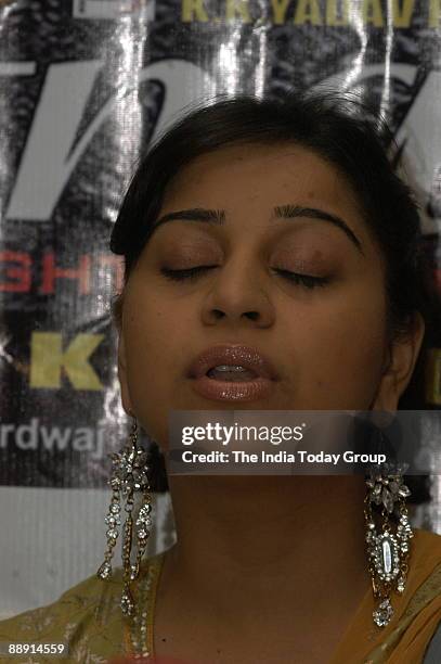 Anara Gupta, former Miss Jammu & Kashmir and Bollywood actress at Press meeting in New Delhi, India