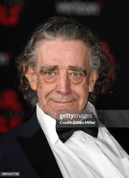 Actor Peter Mayhew attends the premiere of Disney Pictures and Lucasfilm's "Star Wars: The Last Jedi" at The Shrine Auditorium on December 9, 2017 in...