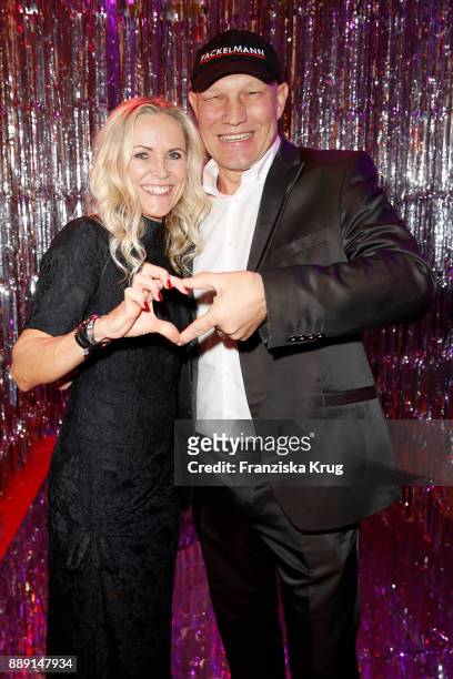 Axel Schulz and his wife Patricia Schulz attend the Ein Herz Fuer Kinder Gala reception at Studio Berlin Adlershof on December 9, 2017 in Berlin,...
