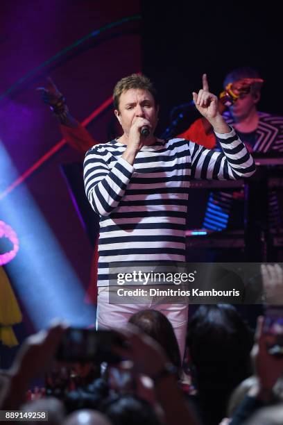 Simon Le Bon of Duran Duran performs live for SiriusXM at the Faena Theater in Miami Beach during Art Basel on December 9, 2017 in Miami Beach,...