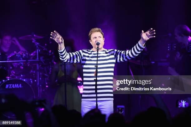 Simon Le Bon of Duran Duran performs live for SiriusXM at the Faena Theater in Miami Beach during Art Basel on December 9, 2017 in Miami Beach,...