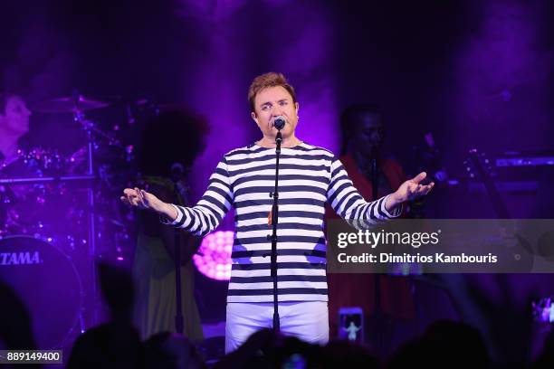 Simon Le Bon of Duran Duran performs live for SiriusXM at the Faena Theater in Miami Beach during Art Basel on December 9, 2017 in Miami Beach,...