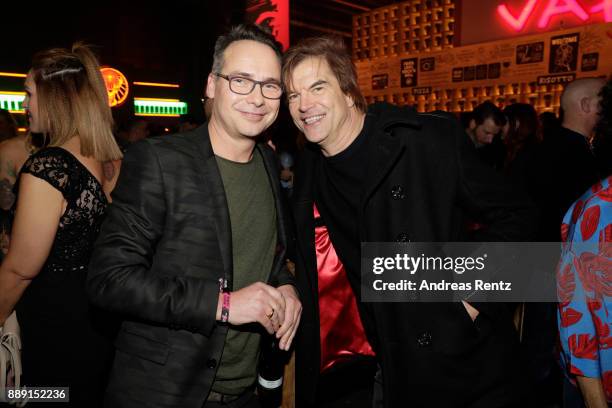 Matthias Opdenhoevel and Campino pose at the after party of the 1Live Krone radio award at Jahrhunderthalle on December 07, 2017 in Bochum, Germany.