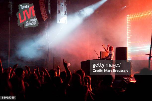 David Guetta performs on stage as part of the iTunes Live Festival at The Roundhouse on July 8, 2009 in London, England.