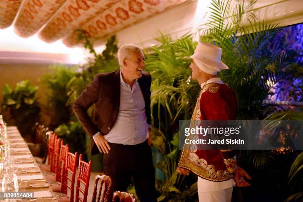 Music Executive Lyor Cohen and Hotelier Alan Faena attends the Gucci X Artsy dinner at Faena Hotel on December 6, 2017 in Miami Beach, Florida.