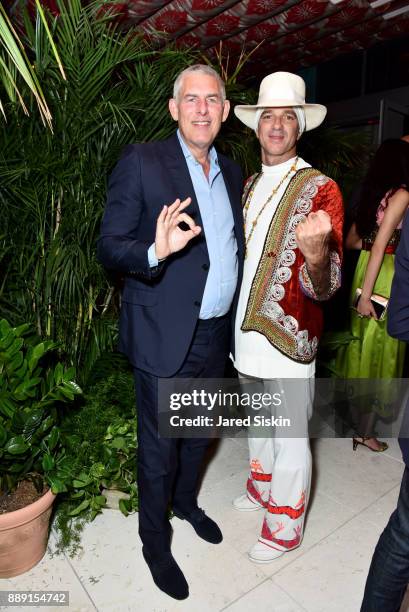 Music Executive Lyor Cohen and Hotelier Alan Faena attends the Gucci X Artsy dinner at Faena Hotel on December 6, 2017 in Miami Beach, Florida.