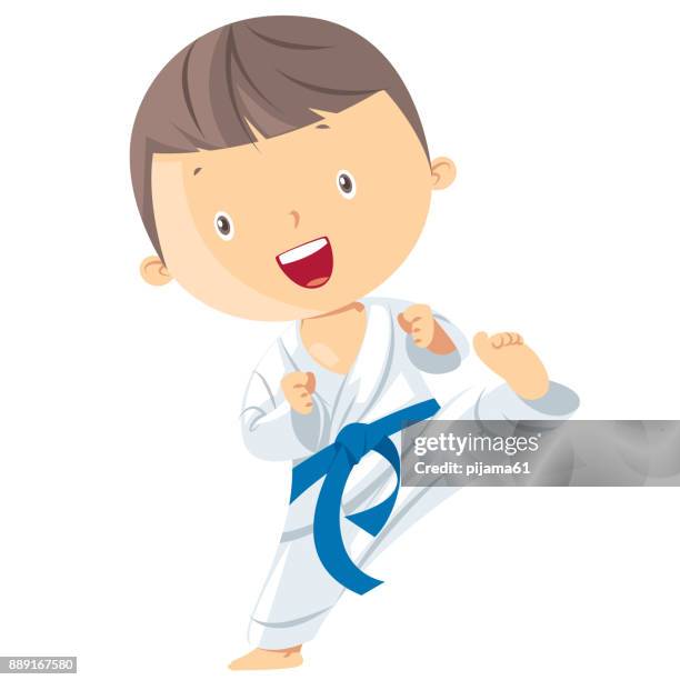 karate boy - karate stock illustrations