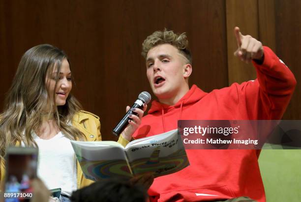 YouTube Personality Jake Paul and girlfriend Erika Costell attend the 4th Annual Solis Family Reading at the Calabasas Civic Center on December 6,...